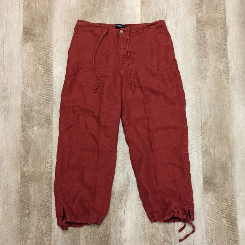 Banana Republic 100% Linen Red Crop Pants Size 6